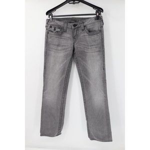 True religion jeans Womens 29 Billy FLap pockets straight leg gray cotton blend